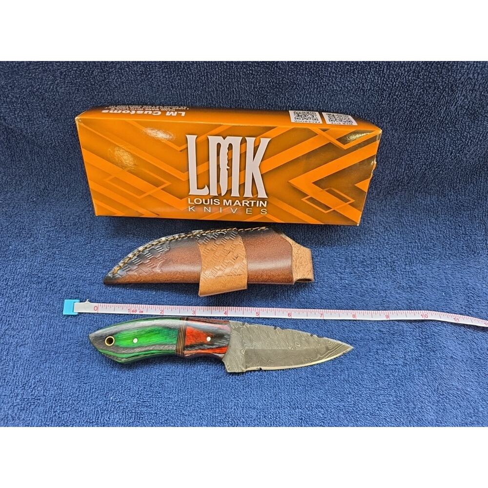 Hunting Bowie Knife 8 Inch, Custom Made Forged Damascus Blade LMK Knives #1604